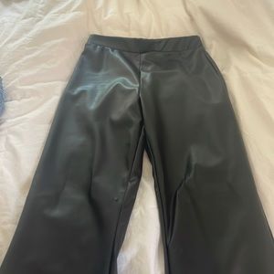 H&M Flare Faux Leather Pleather Pants